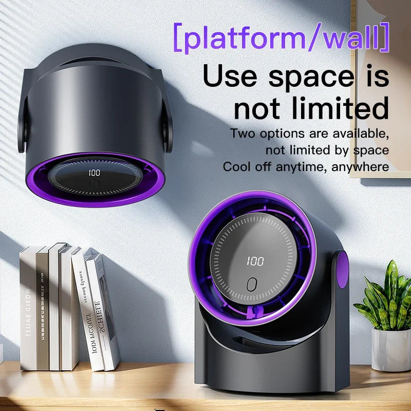 Ventilador Xiaomi Sem Hélice com 100 Níveis – Portátil, USB, Silencioso e com Display Digital