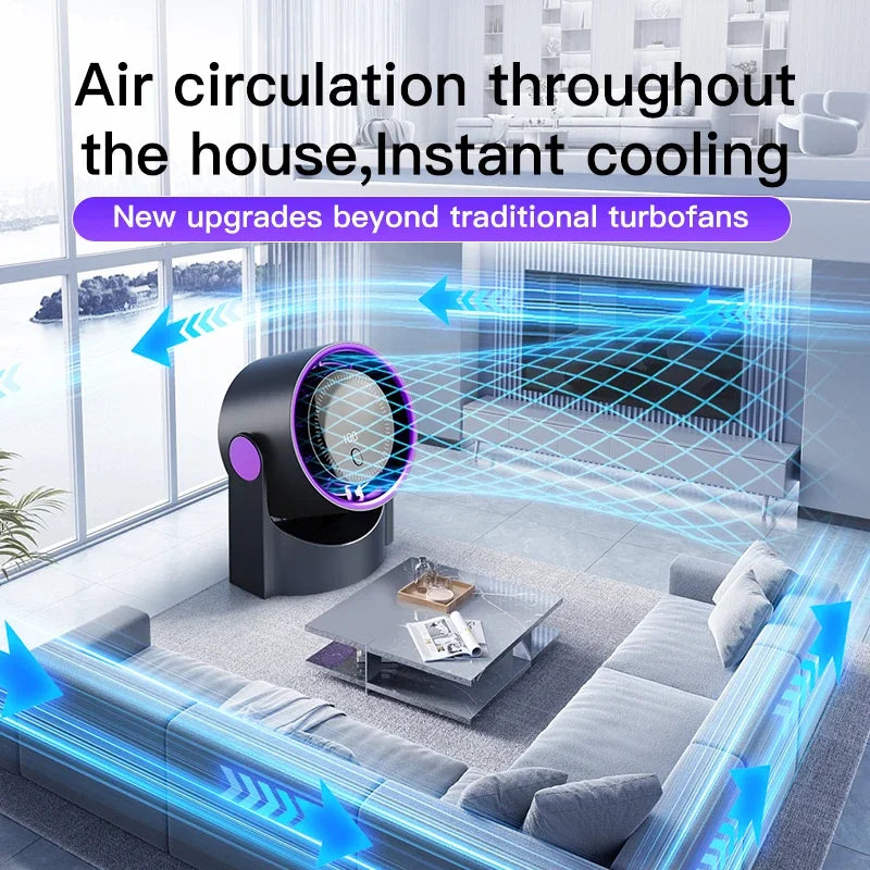 Ventilador Xiaomi Sem Hélice com 100 Níveis – Portátil, USB, Silencioso e com Display Digital