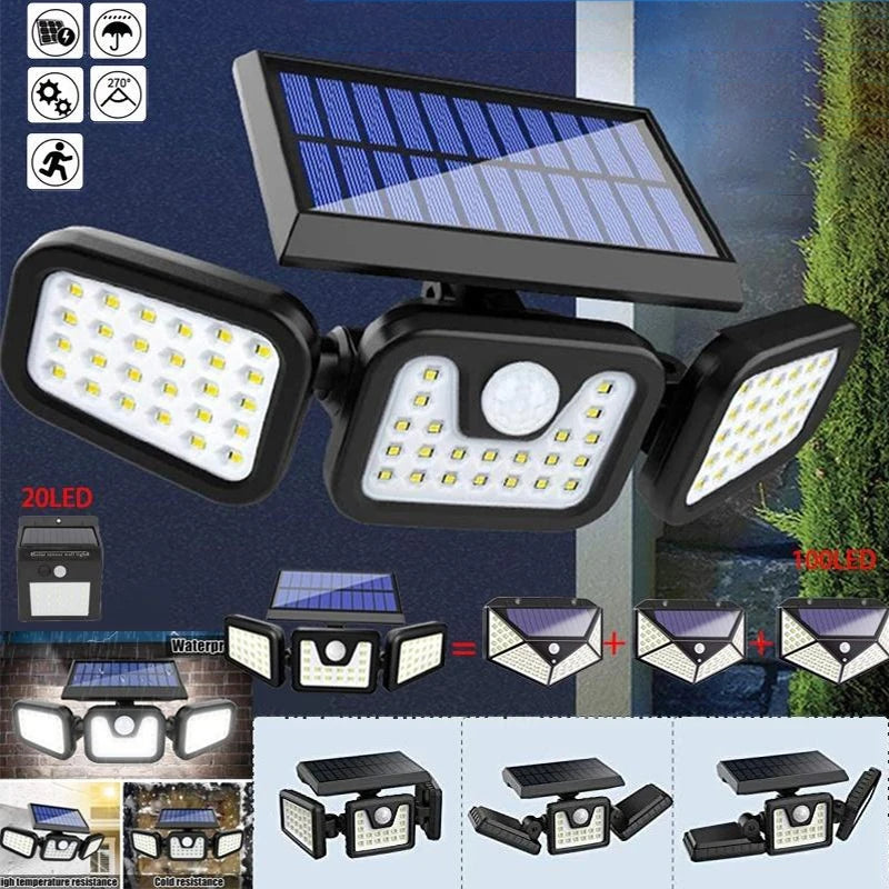 Luminária Solar com Sensor de Movimento – Iluminação Inteligente e à Prova d'Água para Áreas Externas