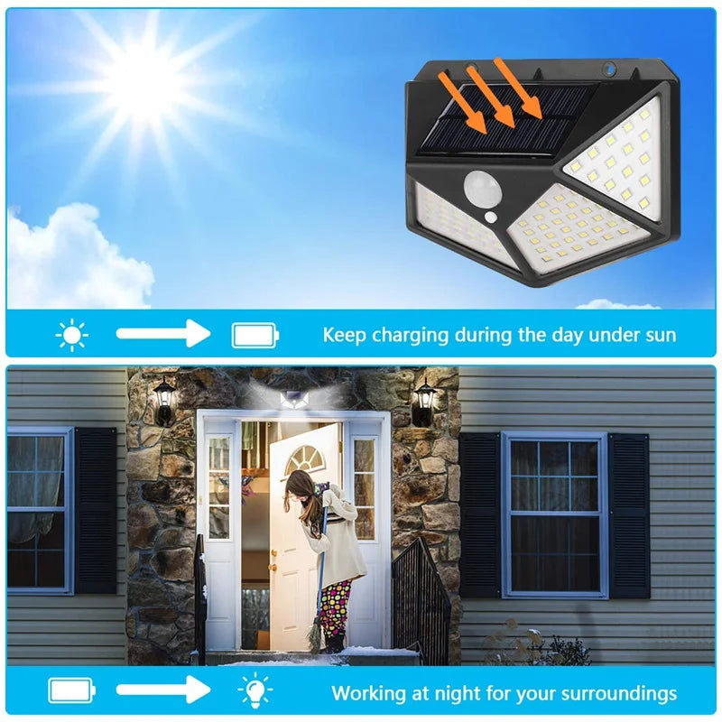 🔆 Iluminação solar potente para segurança e estilo ao ar livre!